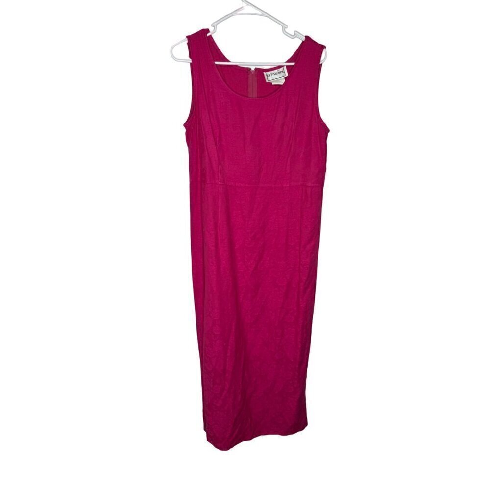 Vintage Karin Stevens Sleeveless Floral Dress Pink Size 6
